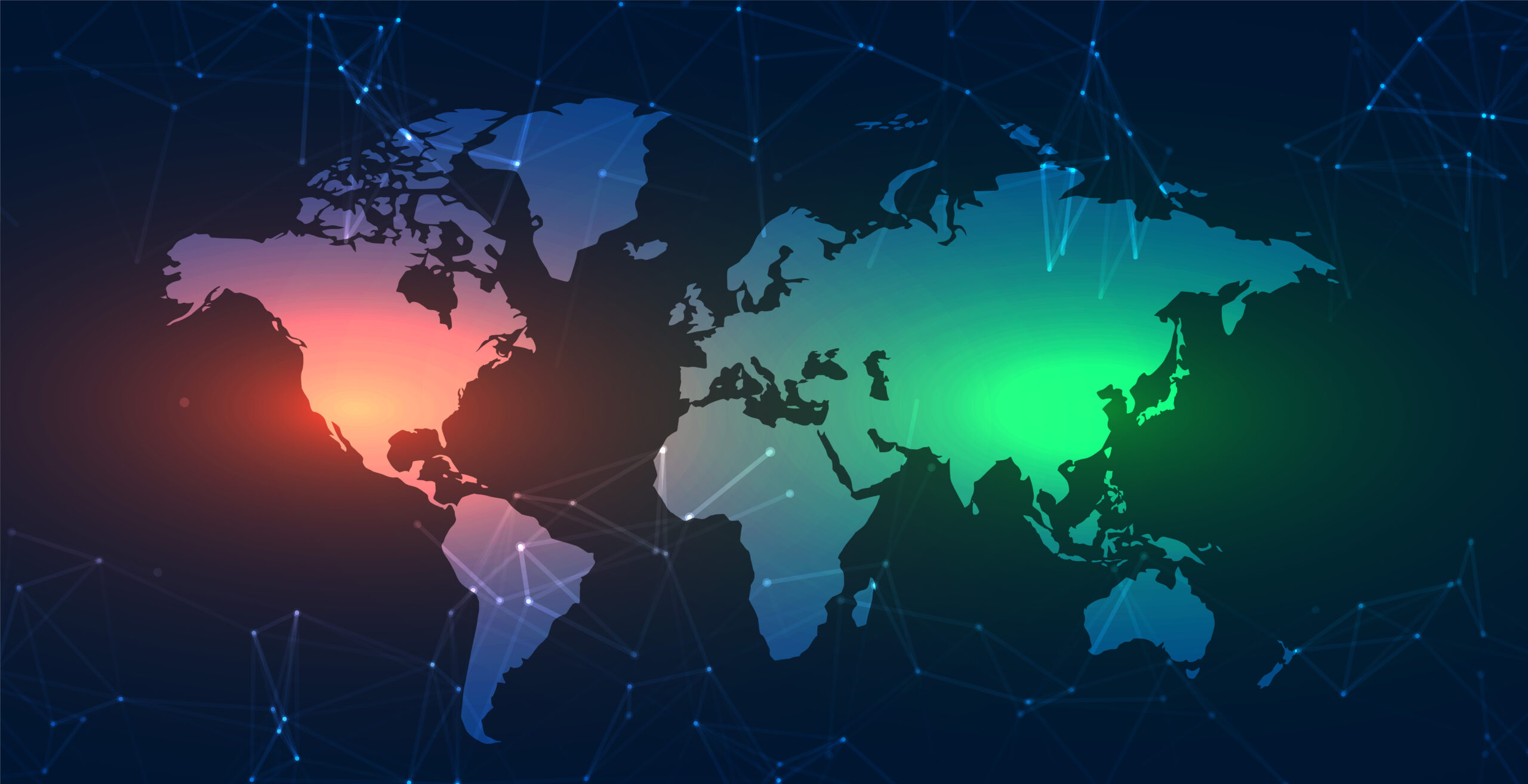 work map in network technology lines background